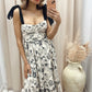 NEW DELLA FLORAL MIDI (BLACK\IVORY)