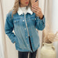 DELTA BELTED DENIM COAT (MEDIUM BLUE)