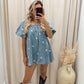BLOSSOM DENIM ROMPER