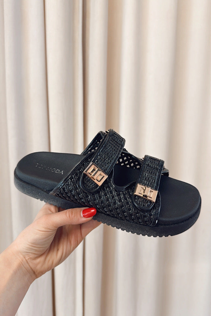 SOPHIE BLACK &amp; GOLD SANDAL (HOT RESTOCK)