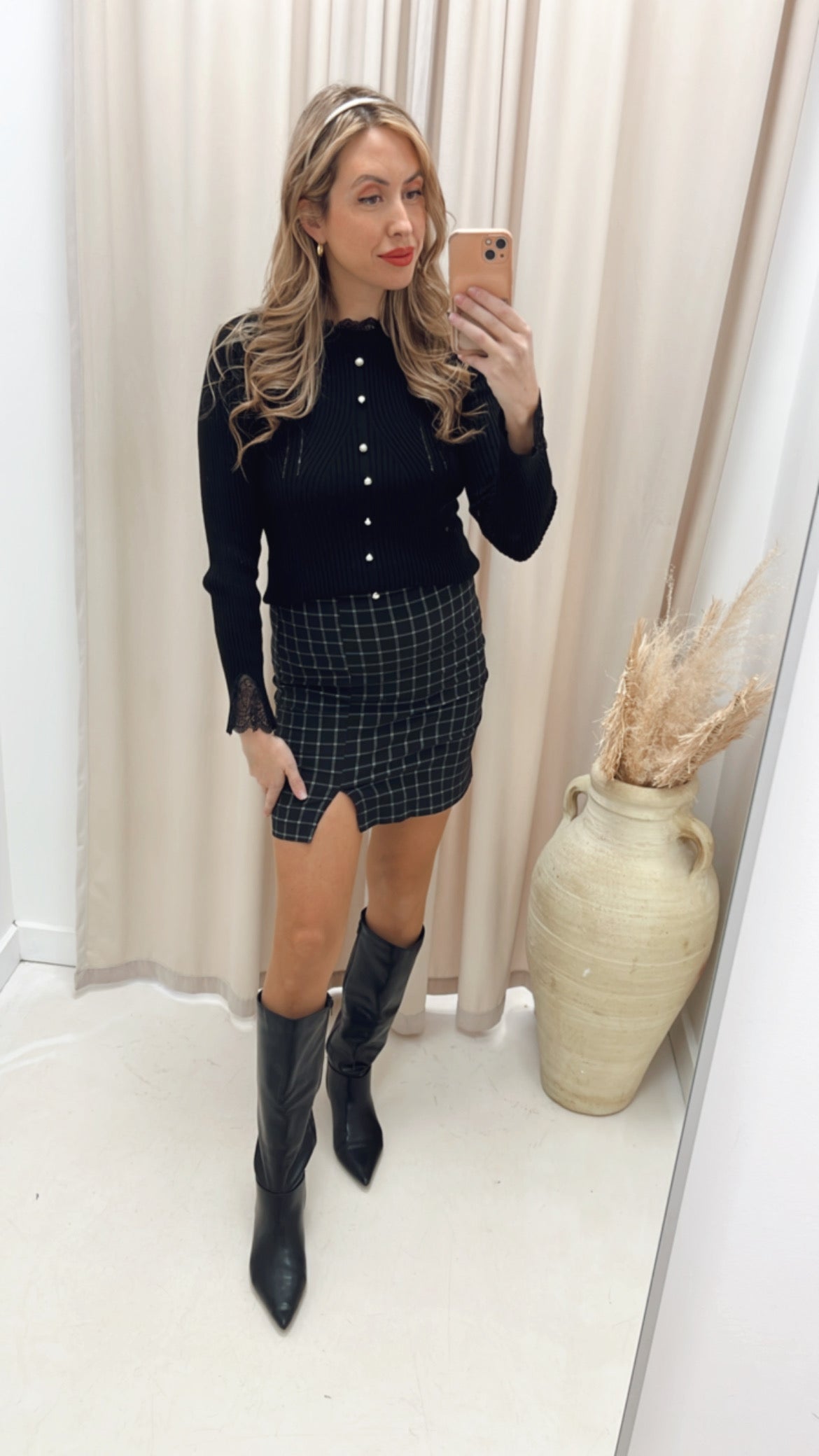 "THE CLASSIC" BLACK PLAID MINI SKIRT