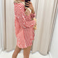POPPY STRIPED SHIRT DRESS (RED)