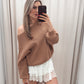 NEW ELEANORA BOATNECK SWEATER (CAMEL)