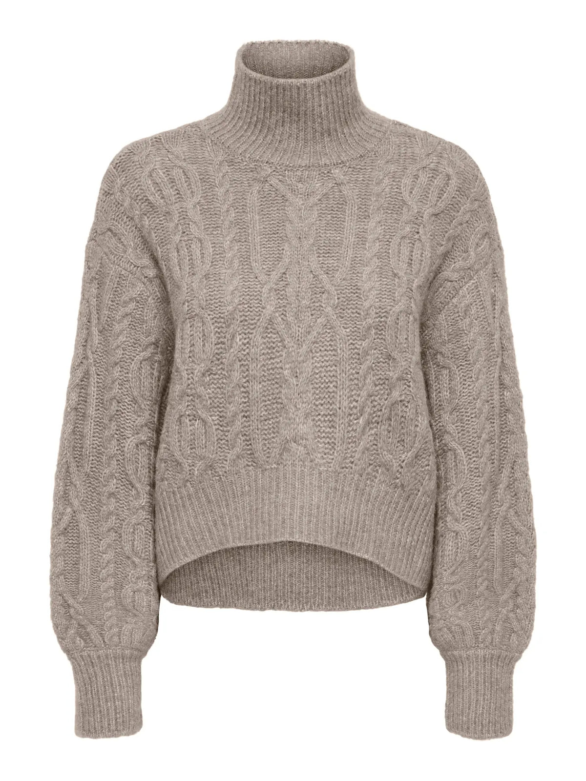 HILDE CABLE KNIT SHORT CABLE (BEIGE)