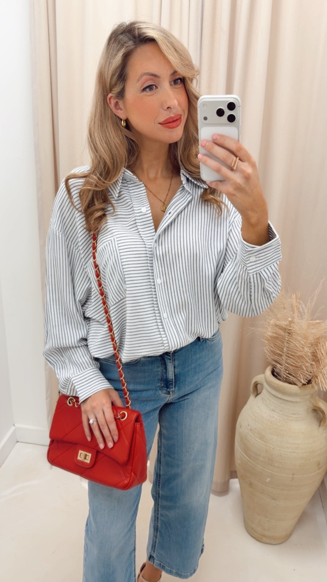 WOVEN STRIPE BUTTON DOWN SHIRTS