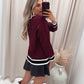 CLARET BUTTON UP CARDIGAN (BURGUNDY)