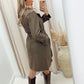 ANGELINA  DOUBLE BREASTED TIE WRAP  COAT (BROWN)