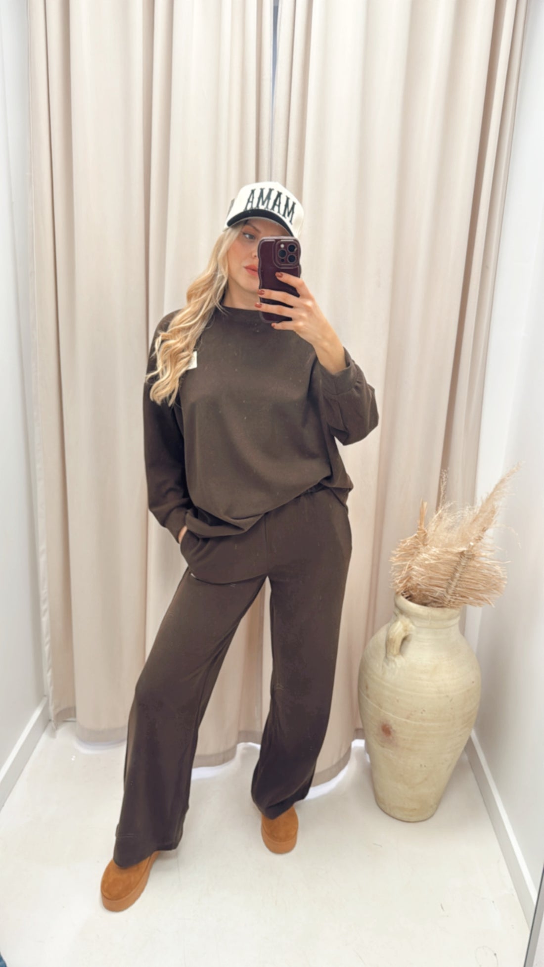 CLASSIC CORDUROY SWEATER AND TROUSER SET (CHOCOLATE)