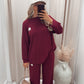 CLASSIC CORDUROY SWEATER AND TROUSER SET (BURGUNDY)