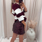 JADEL SEQUIN MINI SKIRT (WINE)