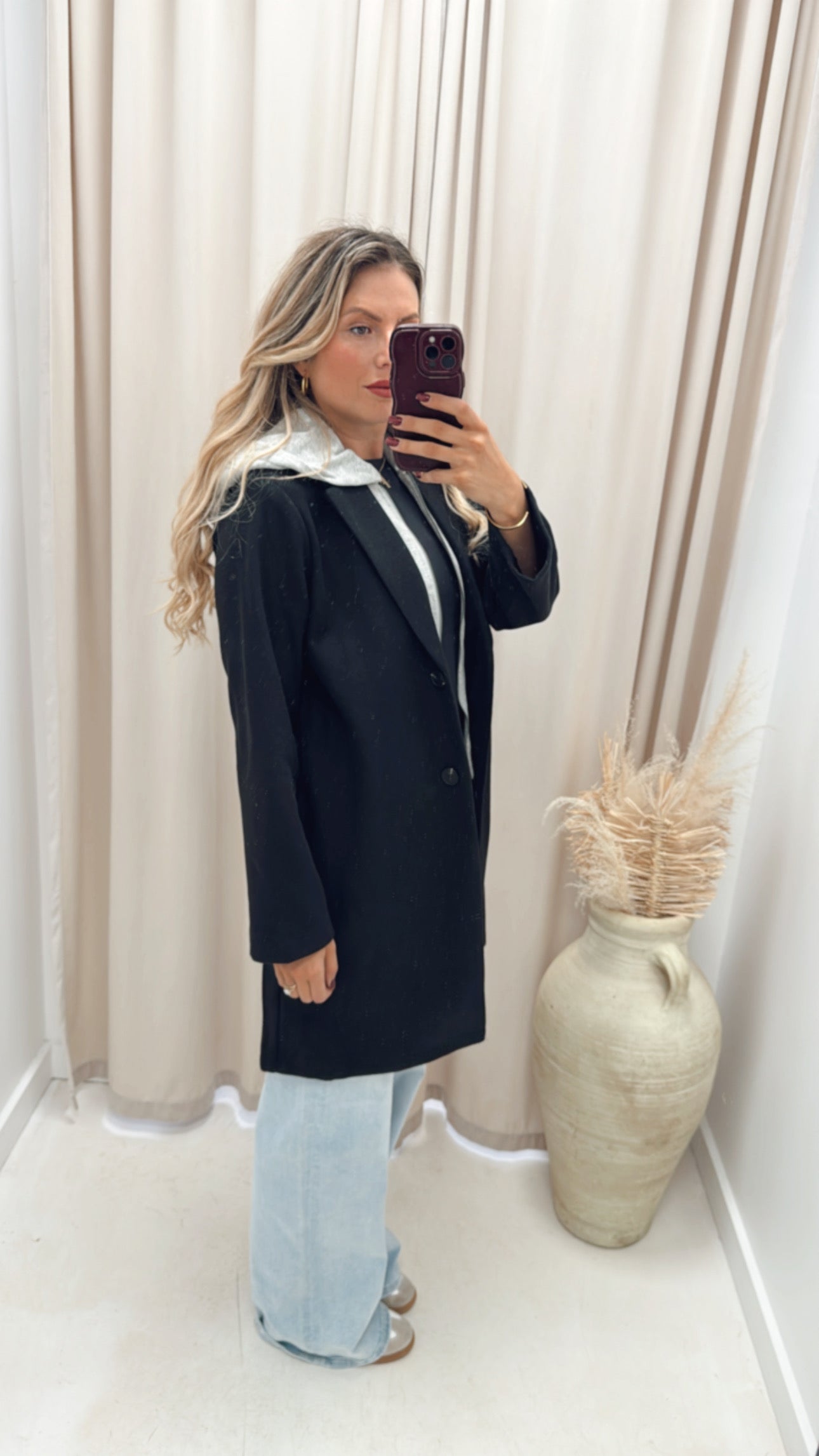 RACHEAL HOODED COAT | BLACK