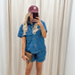 MORGAN TWO PIECE DENIM SHORT SET