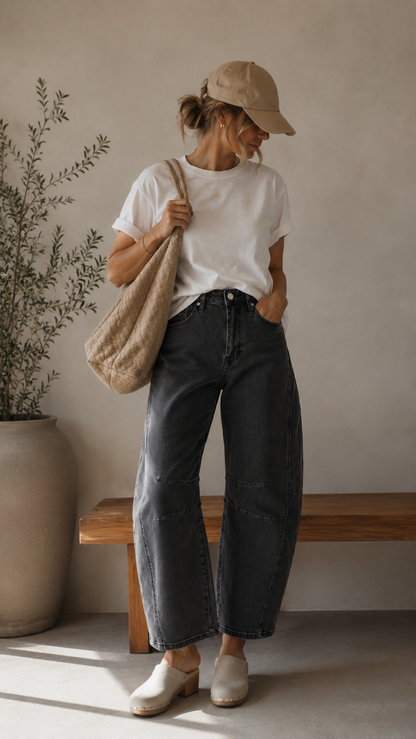 BARREL JEANS (BLACK)