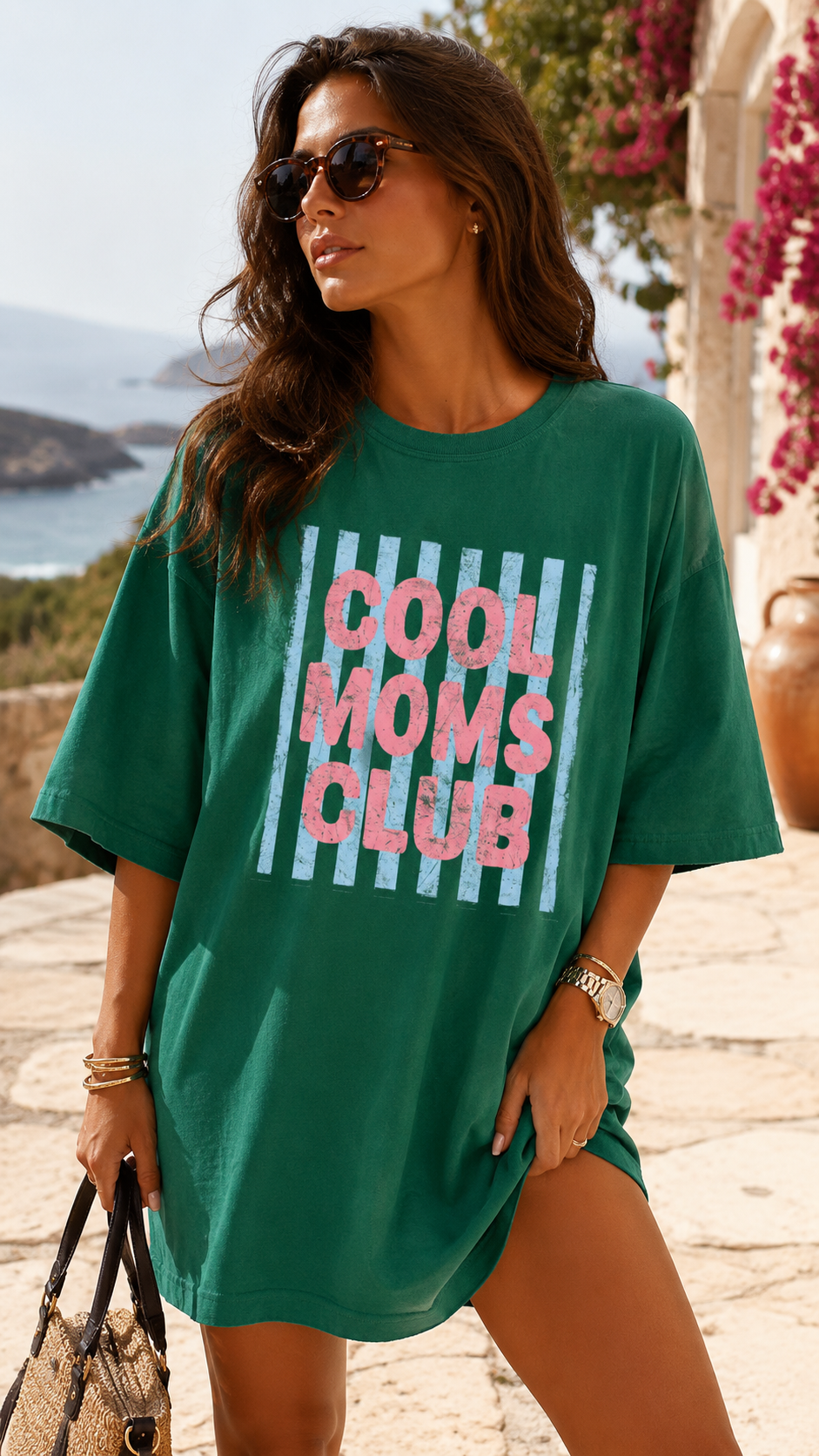 COOL MOMS CLUB GRAPHIC TEE (GREEN)