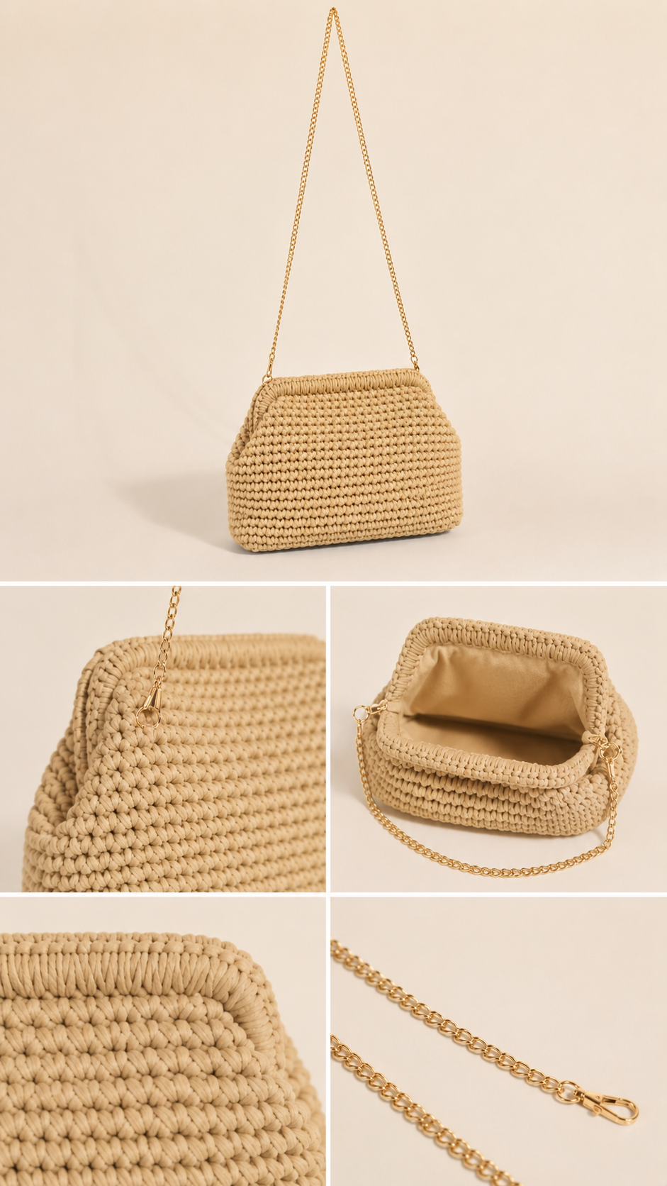 XL KNIT CLUTCH PURSE (TANNED)