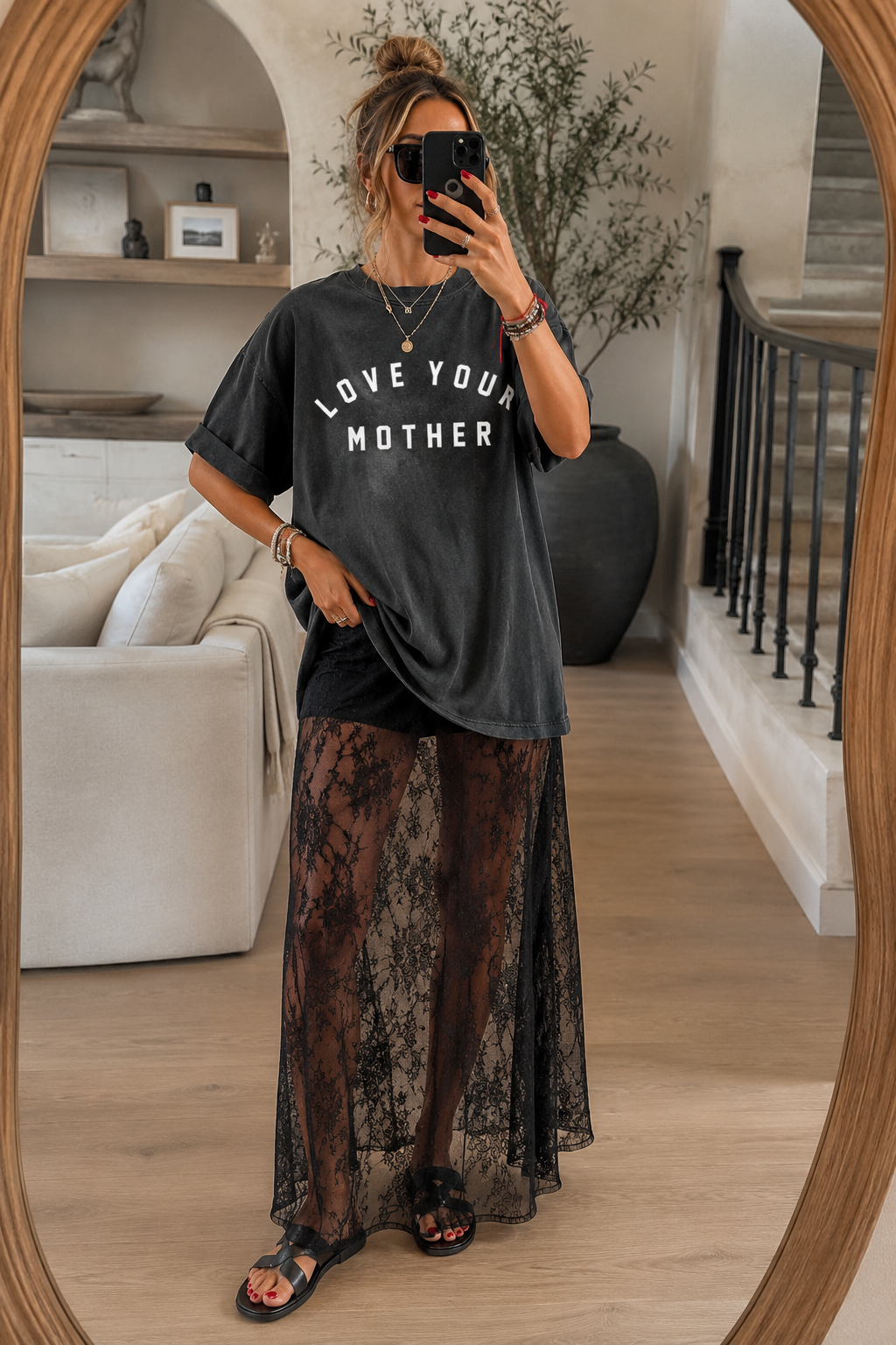 LOVE YOUR MOTHER OVERSIZED GRAPHIC T-SHIRT