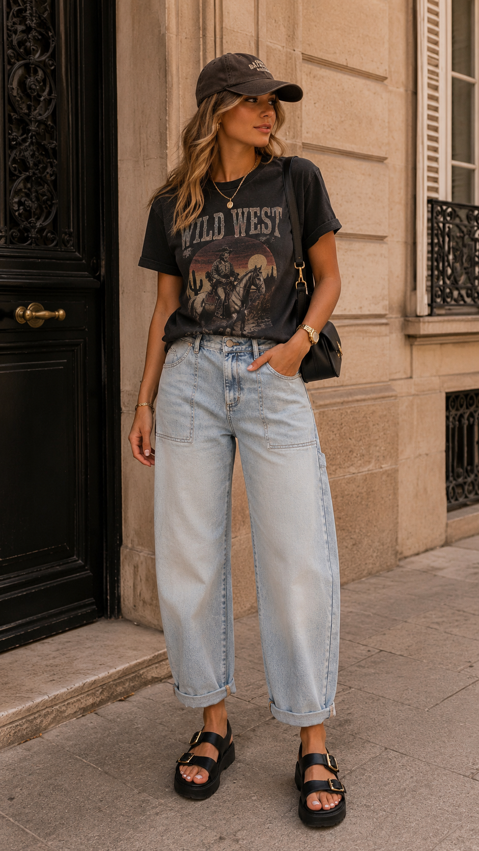 JULIA SLOUCHY BARREL RELAXED PATCH POCKET JEANS