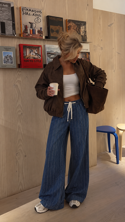 JAMIE PINSTRIPE PULL ON JEANS (RISEN)