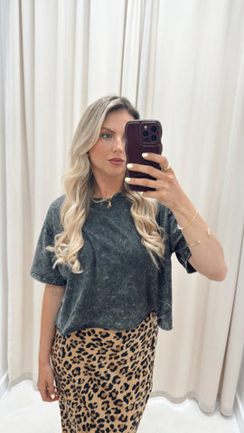 WYOMING CROP T-SHIRT (ASH BLACK)