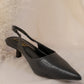NEW REAGAN KITTEN HEEL POINTED TOE (BLACK)