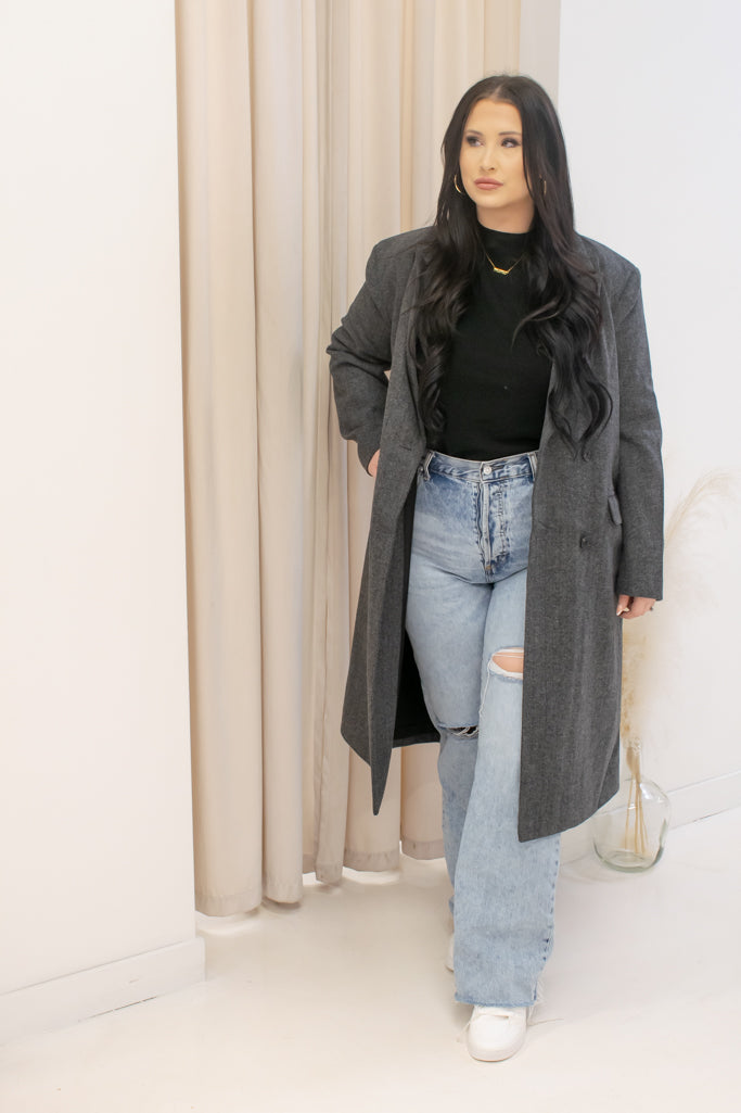 NEW LUCY PEA COAT (DARK GREY) | BRAND: ONLY