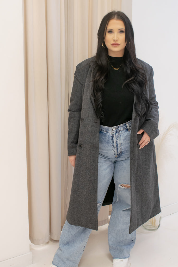 NEW LUCY PEA COAT (DARK GREY) | BRAND: ONLY