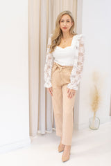 NEW MIRANDA LACE SEQUIN TOP (OFF-WHITE)