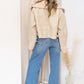 NYA FAUX LEATHER SHERPA JACKET  (SAND)