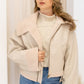 NYA FAUX LEATHER SHERPA JACKET  (SAND)