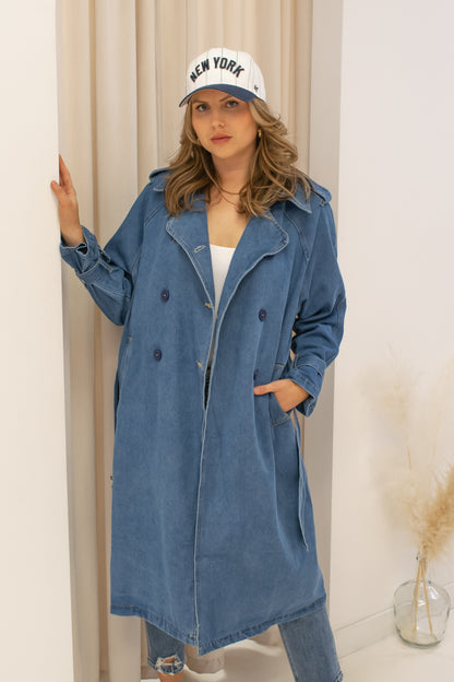NEW HILARY DENIM TRENCH COAT
