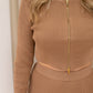 NEW ZOE RIBBED TOP &  SKIRT SET (MOCHA)