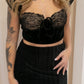 NEW MARY VELVET LACE CORSET CROP TOP (BLACK)