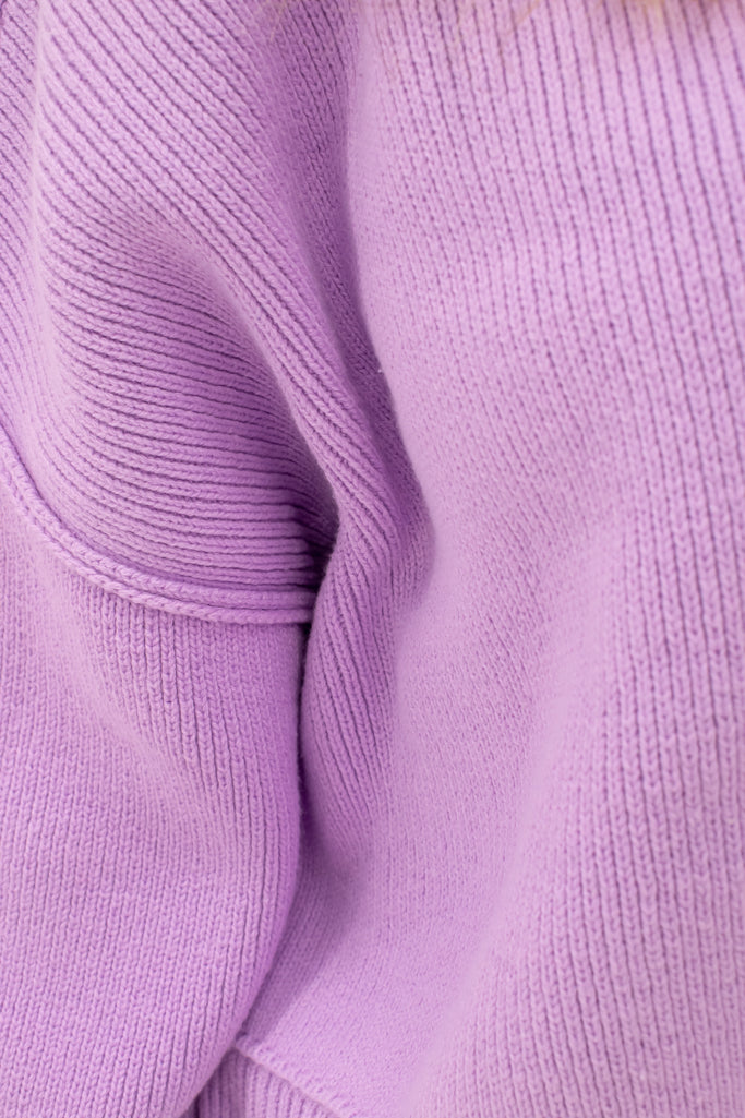 NEW ADELIA OVERSIZED CROPPED SWEATER (LAVENDER)