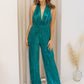 NEW ABIGAIL METALLIC HALTER JUMPSUIT (JADE)