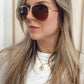NEW MILEY AVIATOR SUNGLASSES (GOLD | DARK BROWN)