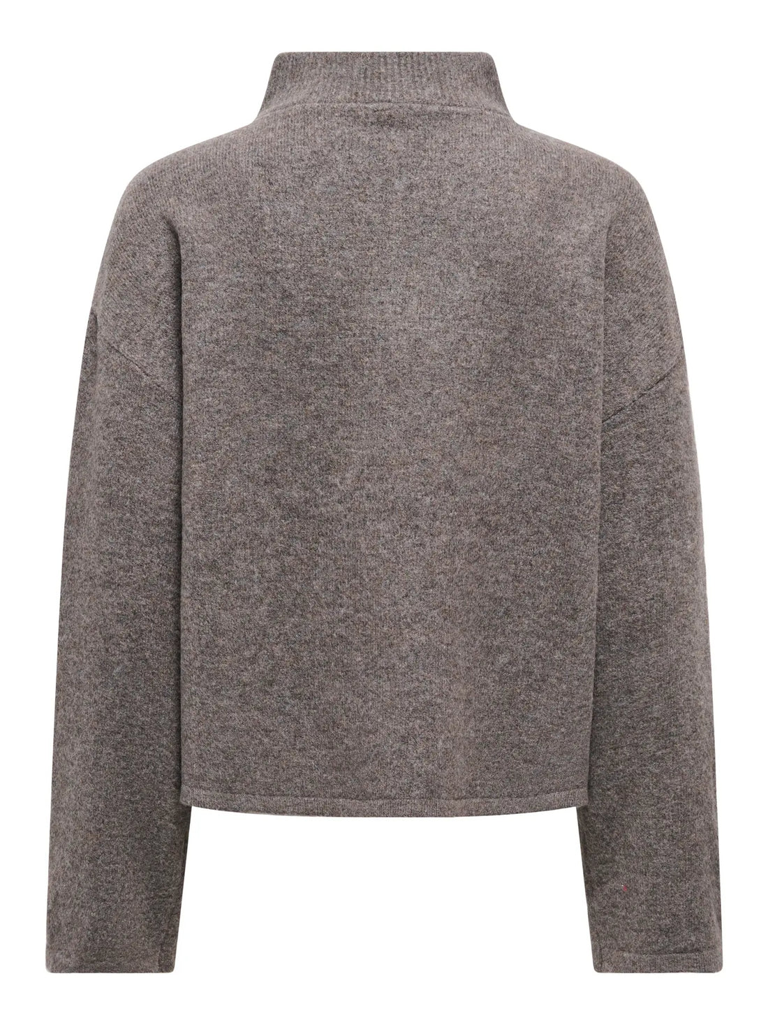 CLARA HALF ZIP UP SWEATER (BROWN) | ONLY