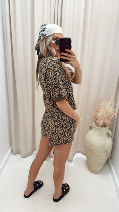 NEW GEORGIA TWO PIECE SHORT SET (ANIMAL PRINT)
