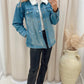 DELTA BELTED DENIM COAT (MEDIUM BLUE)