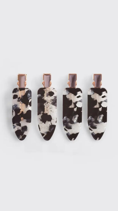 ECO-FRIENDLY CREASELESS CLIPS 4PC SET - BLACK TERRAZZO | KITSCH