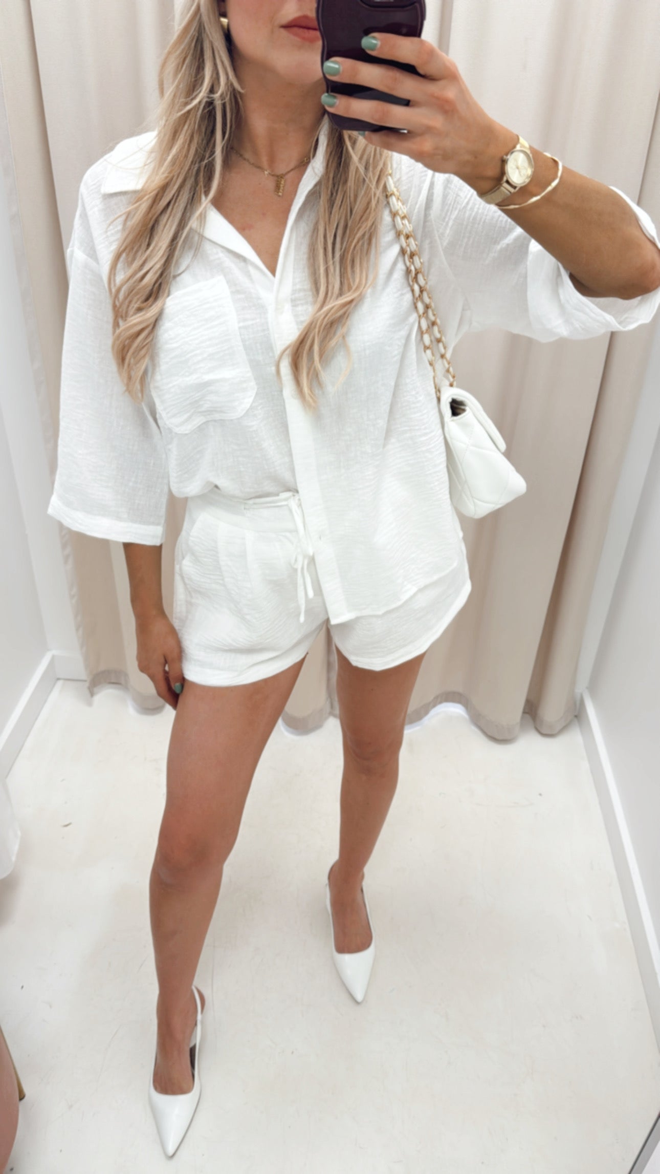 NIKKI TWO PIECE LINEN SET (WHITE)