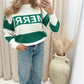 MERRY CHRISTMAS KNIT SWEATER (GREEN)