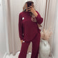 CLASSIC CORDUROY SWEATER AND TROUSER SET (BURGUNDY)