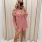 POPPY STRIPED SHIRT DRESS (RED)