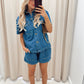 MORGAN TWO PIECE DENIM SHORT SET