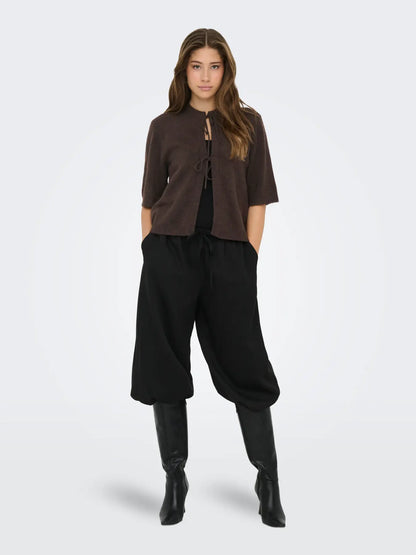 SIMONI 2/4 BOW CARDIGAN (BROWN) | ONLY