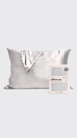 SATIN PILLOWCASE SILVER | KITSCH