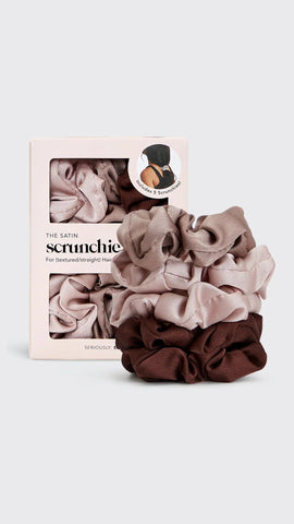 SATIN SLEEP SCRUNCHIES 5 PC CAMEO | KITSCH