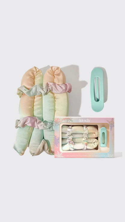 HOLIDAY XL SATIN HEATLESS STYLING &amp; FLAT LAY CLAW 4PC SET | KITSCH