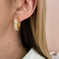 SOPHIA BAGUETTE HOOP EARRINGS (GOLD)