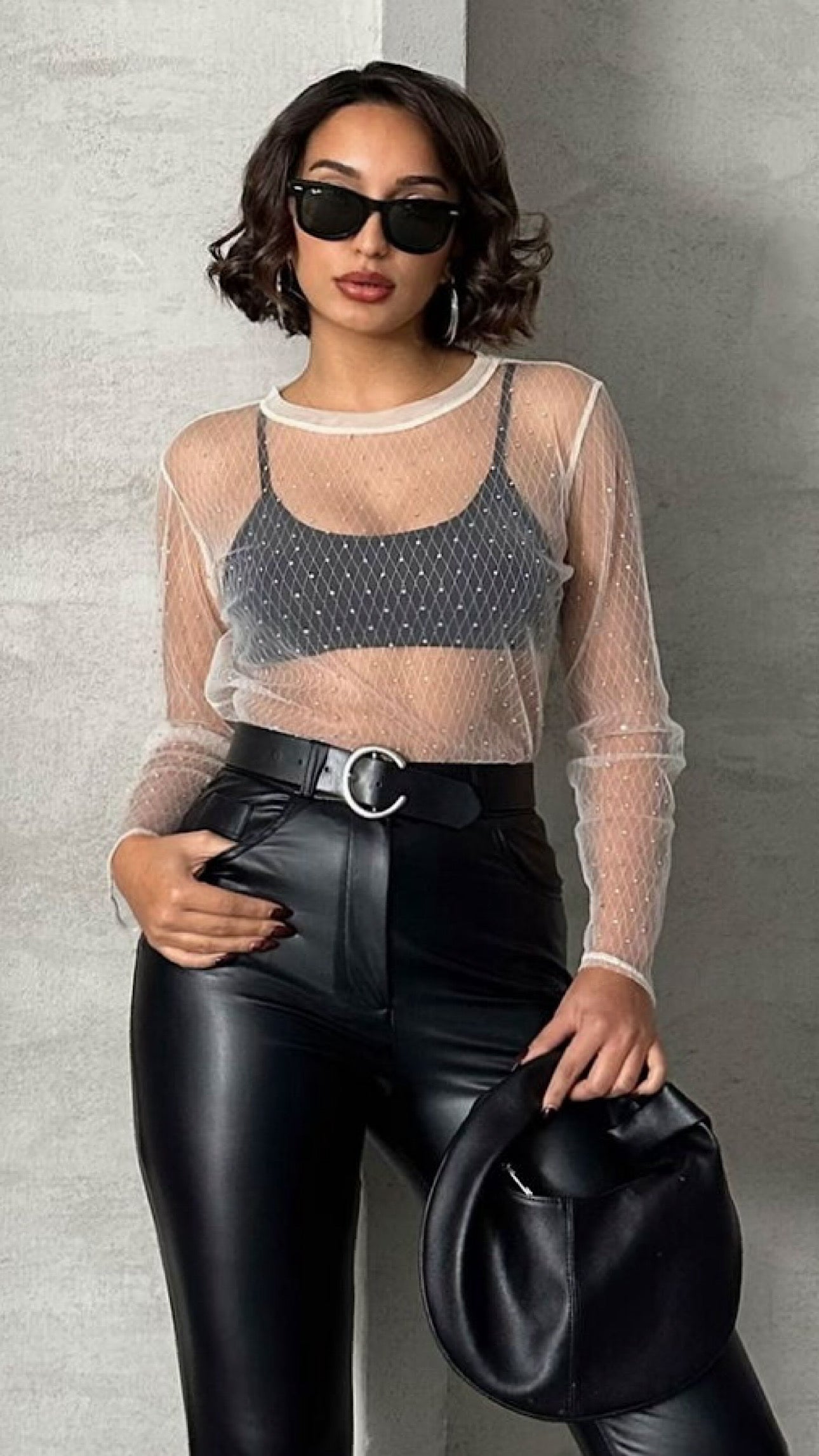 TULLE BLOUSE (STONE)